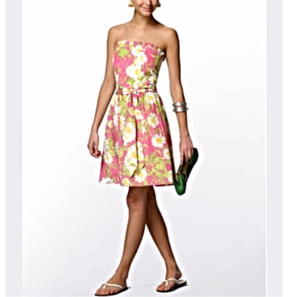 Lilly Pulitzer Dresses & Skirts - • Lilly Pulitzer • Briddie Strapless Daisy Dress 2